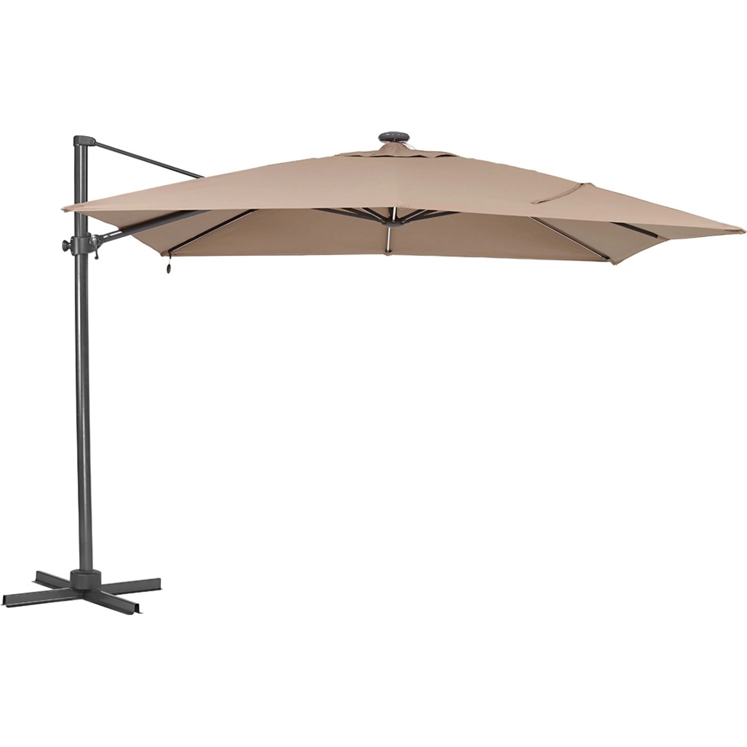 Parasol ogrodowy VIDETTE z oświetleniem LED beżowy - 300 x 300 cm