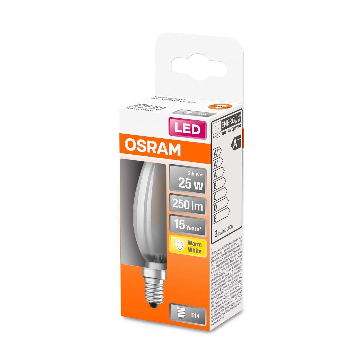 Osram Żarówka LED STAR CLASSIC B25 FR 2,5W E14 250 lm 2700K