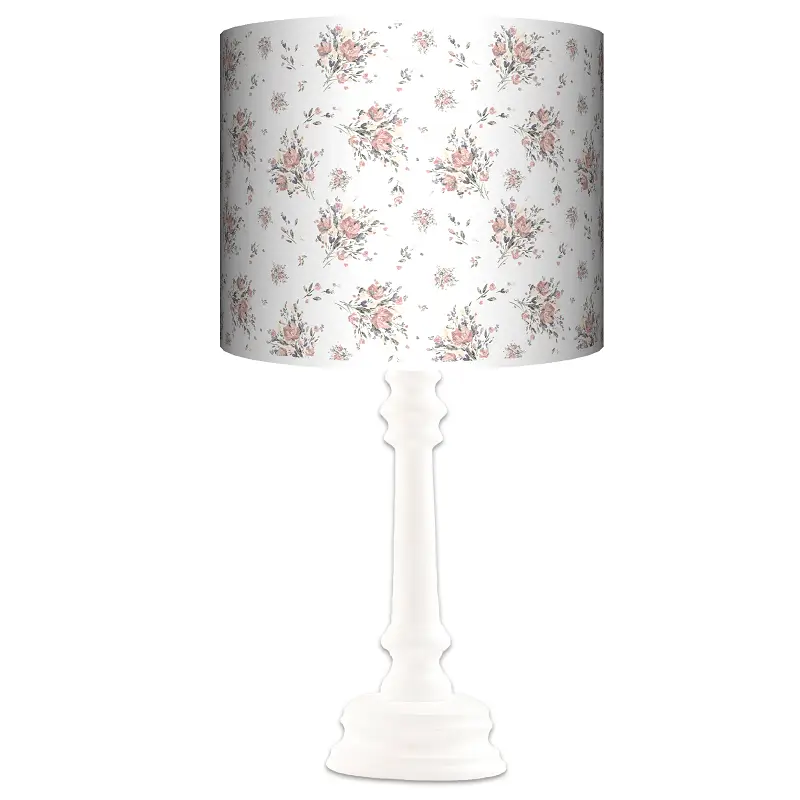Lampa stojąca QUEEN VINTAGE FLOWERS - kolor podstawy biały FL