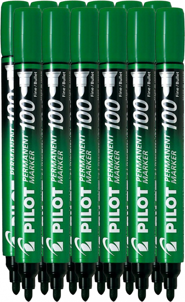 12x Marker permanentny Pilot, SCA 100, okrągła, 4.5mm, zielony