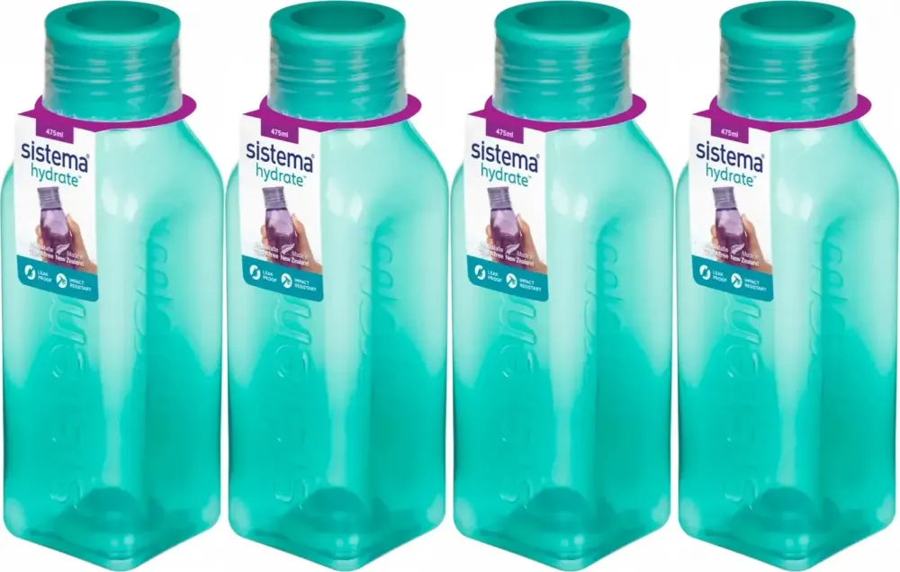 4x Bidon Sistema Square, 475ml, mix kolorów