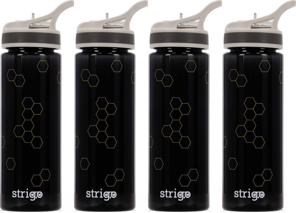 4x Bidon Strigo Plastry Miodu, 600ml, czarny