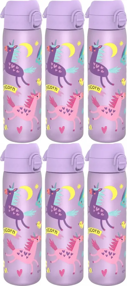 6x Bidon ION8 Unicorns, recyclon/tritan, 500ml, fioletowy