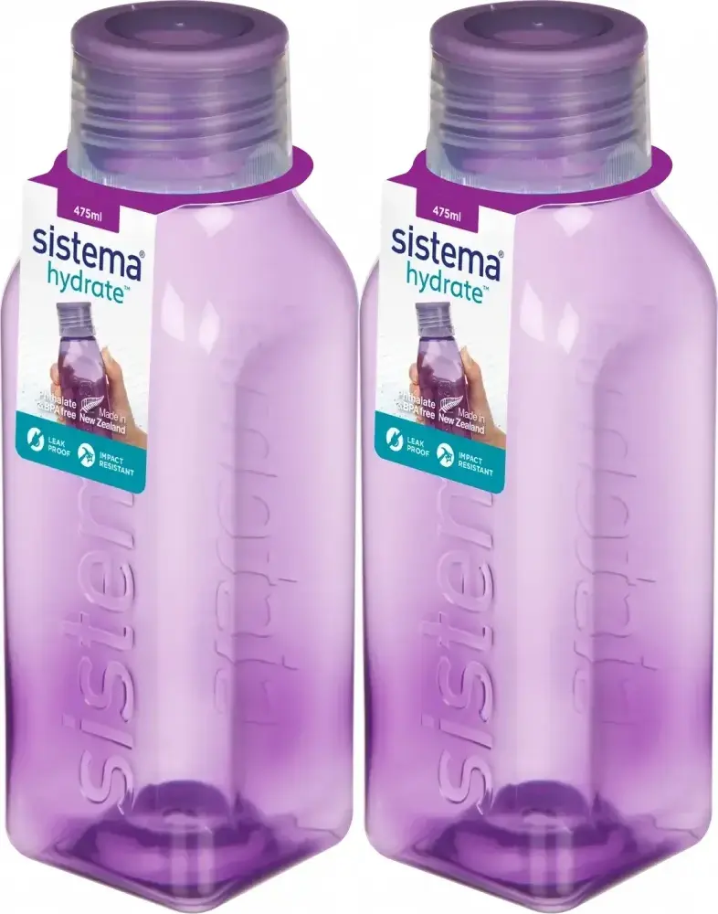 2x Bidon Sistema Square, 475ml, mix kolorów