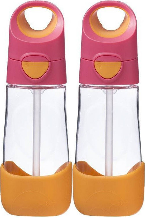 2x Bidon na wodę B.Box, ze słomką, tritan, 450ml, Strawberry Shake