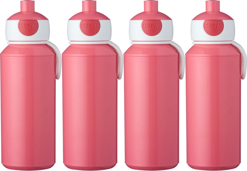 4x Bidon Mepal Pop-up Campus, różowy, 400ml