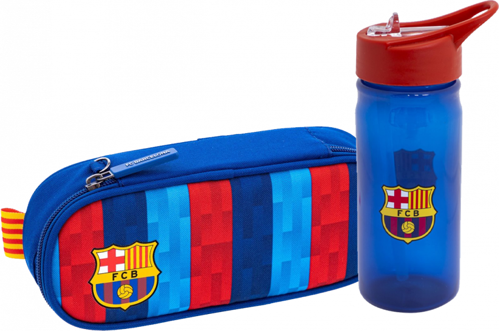 Zestaw: Piórnik saszetka + bidon na wodę Astra FC Barcelona