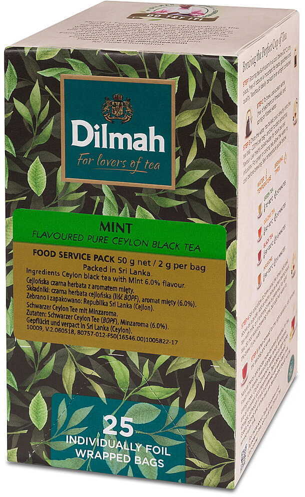 Outlet: USZKODZONE OPAKOWANIE Herbata ziołowa w kopertach Dilmah Mint, mięta, 25 sztuk x 2g