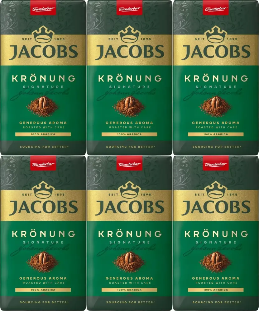6x Kawa mielona Jacobs Kronung, 250g