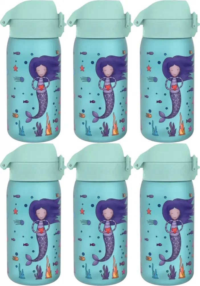 6x Bidon ION8 Mermaids, recyclon/tritan, 350ml, zielony