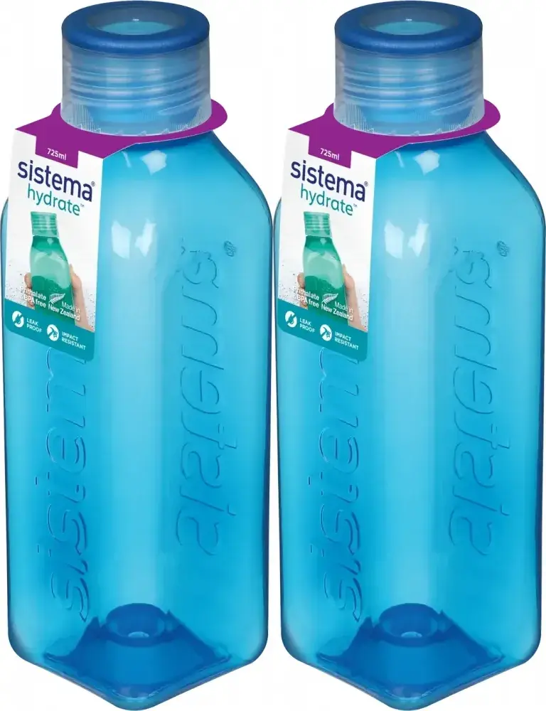 2x Bidon Sistema Square, 725ml, mix kolorów