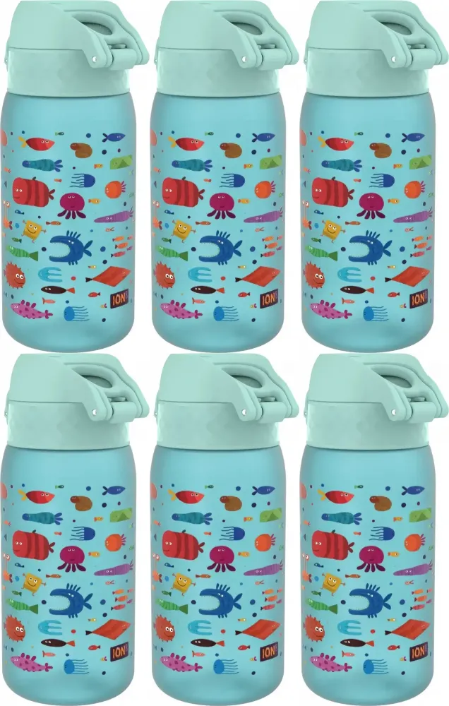 6x Bidon ION8 Fish, recyclon/tritan, 350ml, niebieski