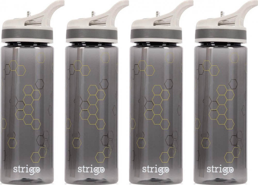 4x Bidon Strigo Plastry Miodu, 600ml, szary