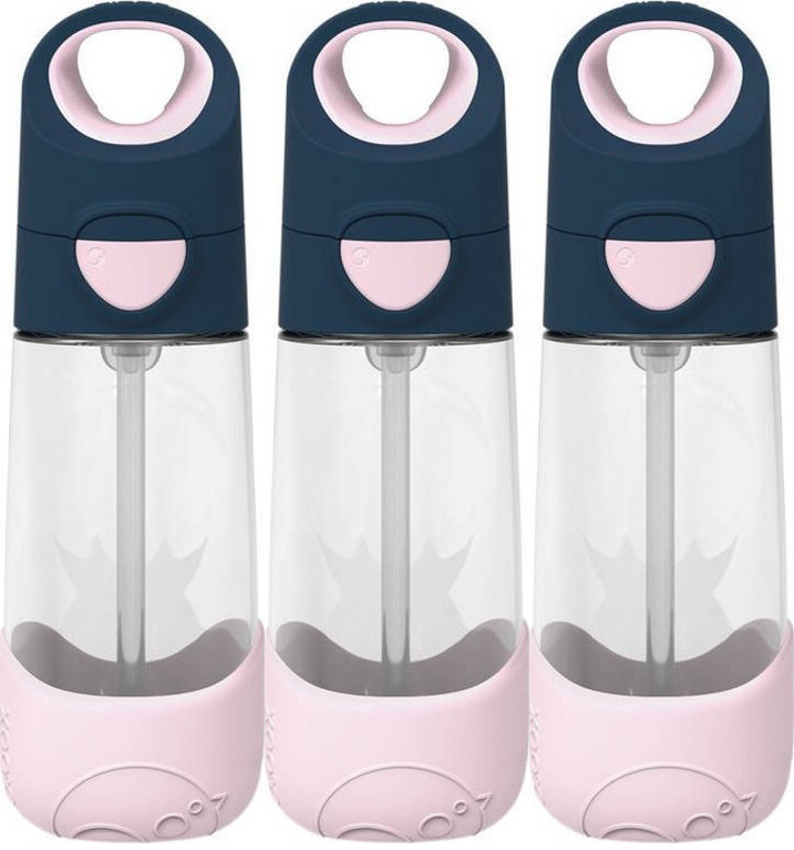 3x Bidon na wodę B.Box, ze słomką, tritan, 450ml, Indigo Rose