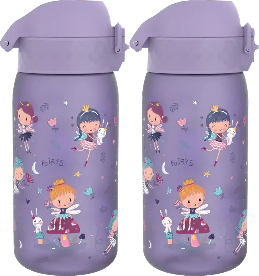 2x Bidon ION8 Fairies, recyclon/tritan, 350ml, fioletowy