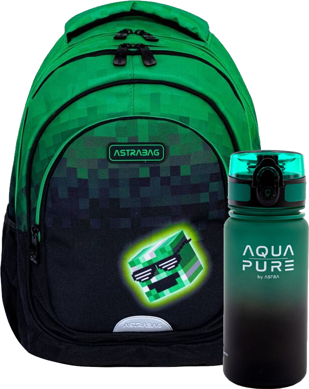 Zestaw: Plecak Astrabag Pixel Hero AB330 + bidon Astra Aqua Pure