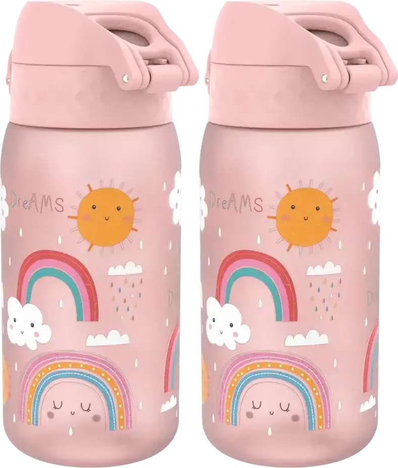 2x Bidon ION8 Rainbows, recyclon/tritan, 350ml, różowy
