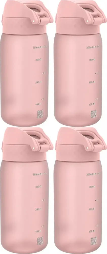4x Bidon ION8 Rose Quartz, recyclon/tritan, 350ml, różowy