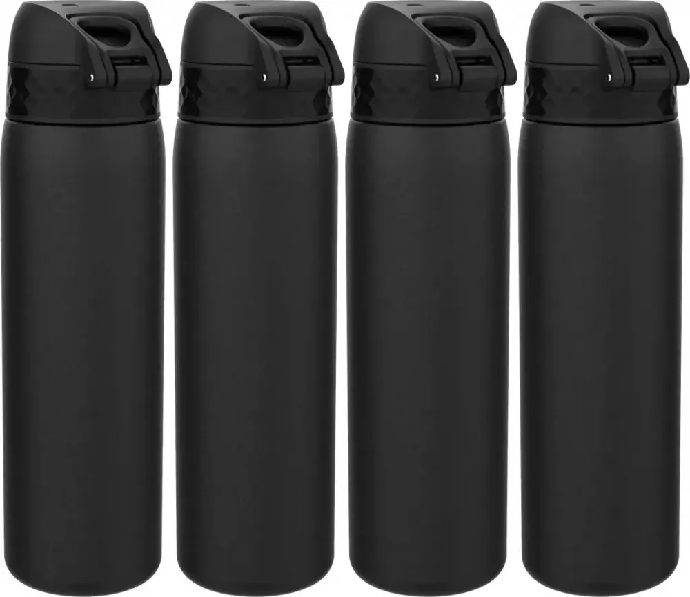 4x Bidon ION8 Black, stal nierdzewna, 600ml, czarny