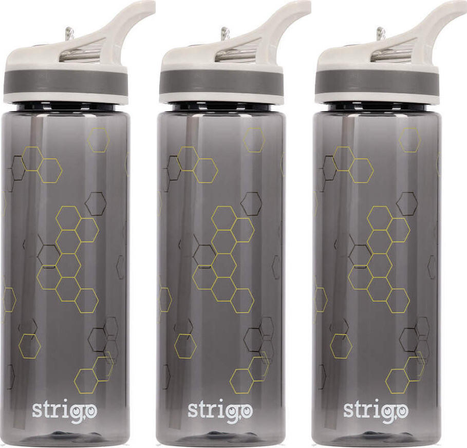 3x Bidon Strigo Plastry Miodu, 600ml, szary