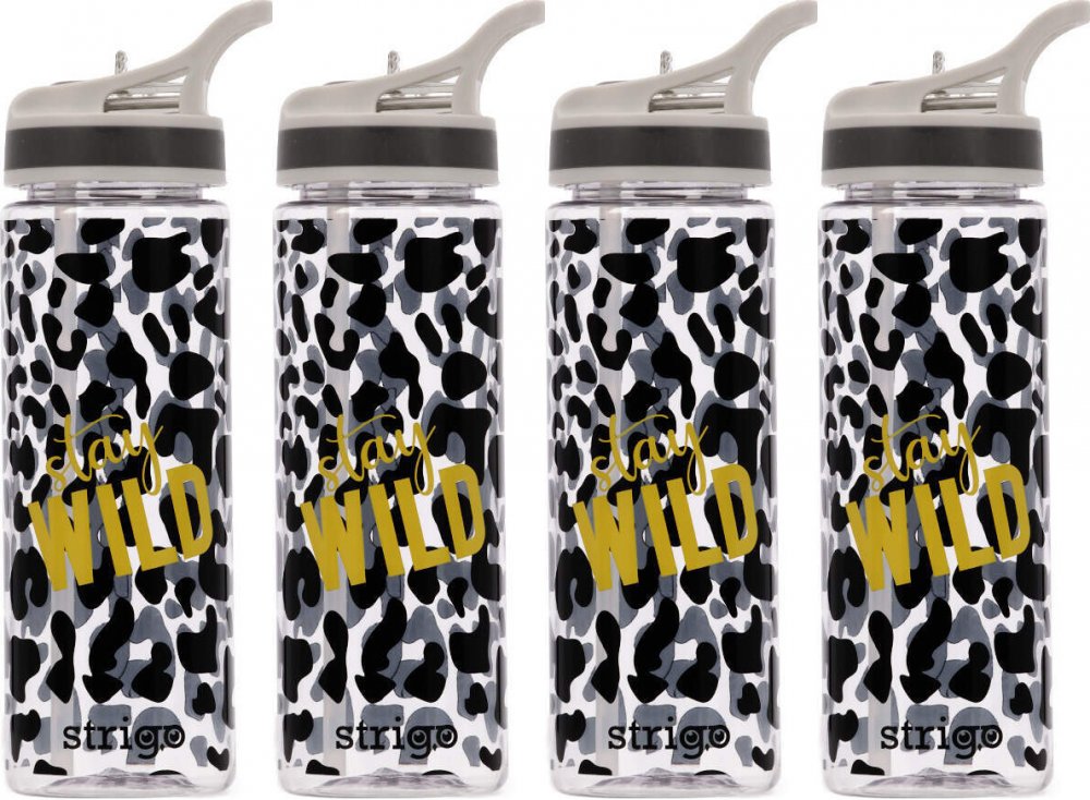 4x Bidon Strigo Stay Wild, 600ml, transparentny