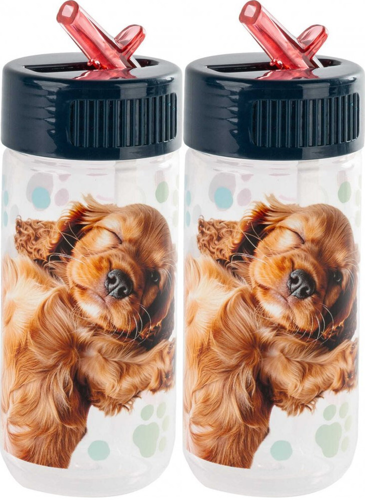 2x Bidon na wodę Cleo&Frank 44 (Pies), 330ml, przezroczysty