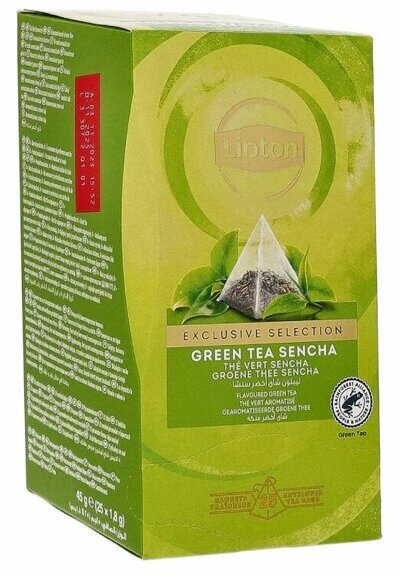 Outlet: USZKODZONE OPAKOWANIE Herbata zielona w piramidkach Lipton Piramida Green Tea Sencha, 25 sztuk x 1.8g