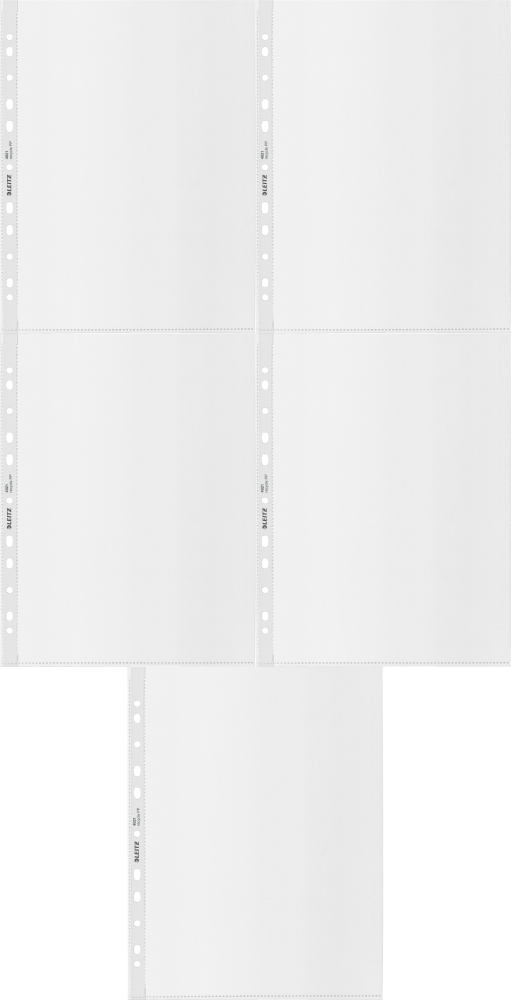 5x Koszulki groszkowe Leitz Recycle, A4 maxi, 100μm, 25 sztuk, transparentny