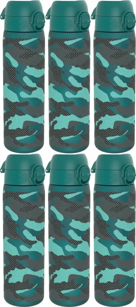 6x Bidon ION8 Camouflage, recyclon/tritan, 500ml, zielony