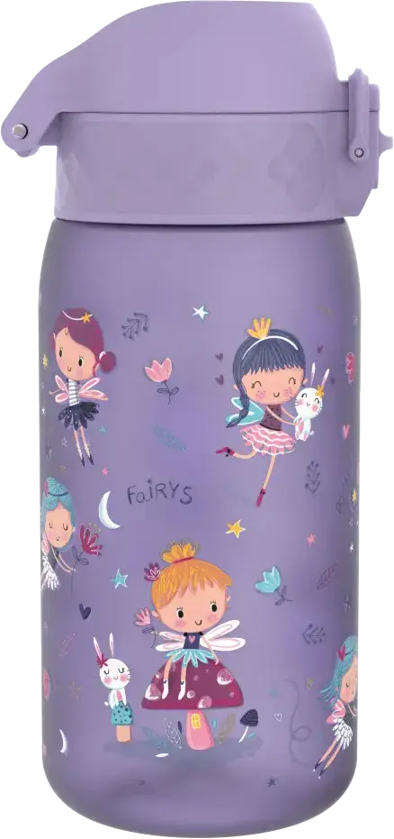 Bidon ION8 Fairies, recyclon/tritan, 350ml, fioletowy