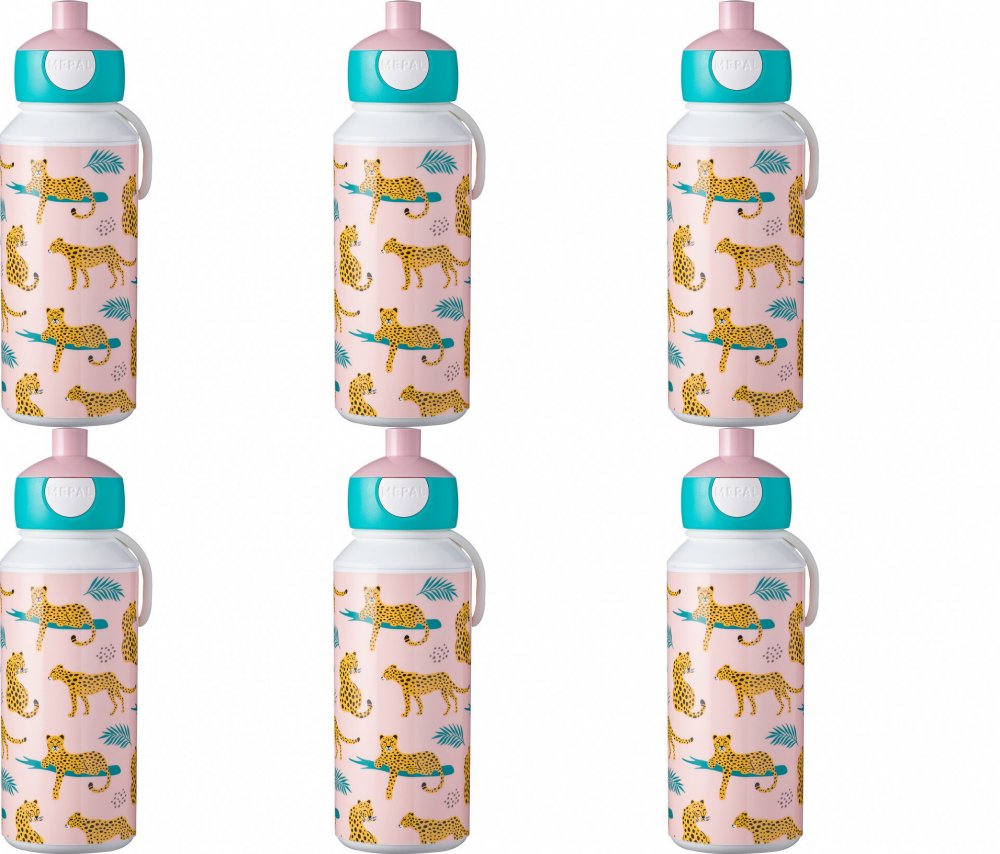 6x Bidon Mepal Pop-up Campus, leopard, 400ml