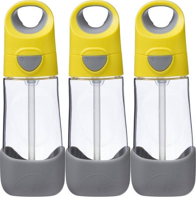 3x Bidon na wodę B.Box, ze słomką, tritan, 450ml, Lemon Sherbet
