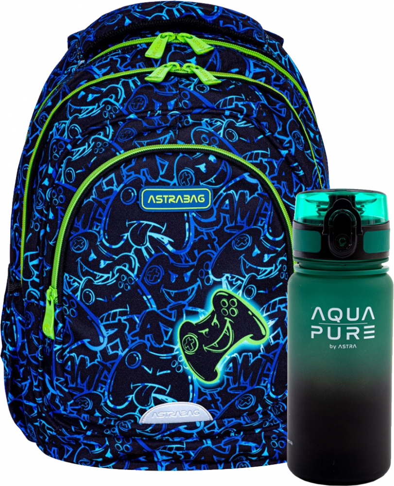 Zestaw: Plecak Astra Astrabag Gaming AB330 + bidon Astra Aqua Pure