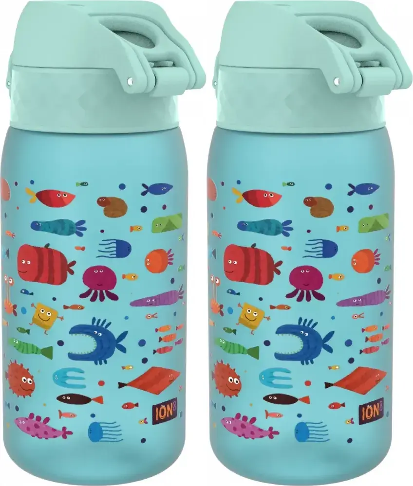 2x Bidon ION8 Fish, recyclon/tritan, 350ml, niebieski