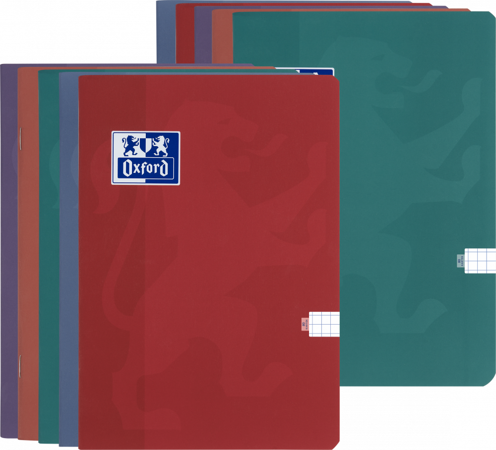 10x Zeszyt w kratkę Oxford Touch Trend, A5, miękka oprawa, 80 kartek, mix kolorów