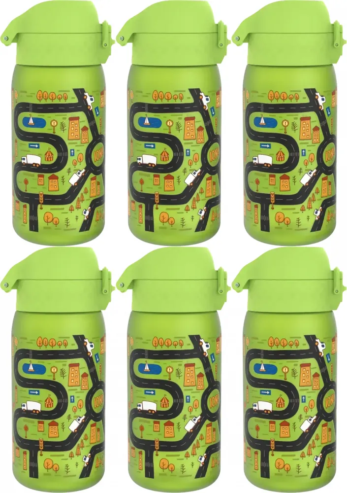 6x Bidon ION8 Cars, recyclon/tritan, 350ml zielony