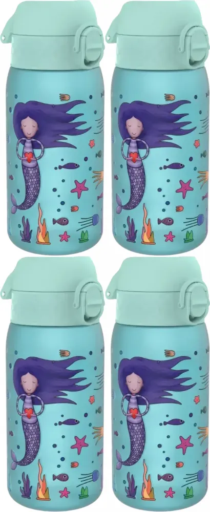 4x Bidon ION8 Mermaids, recyclon/tritan, 350ml, zielony