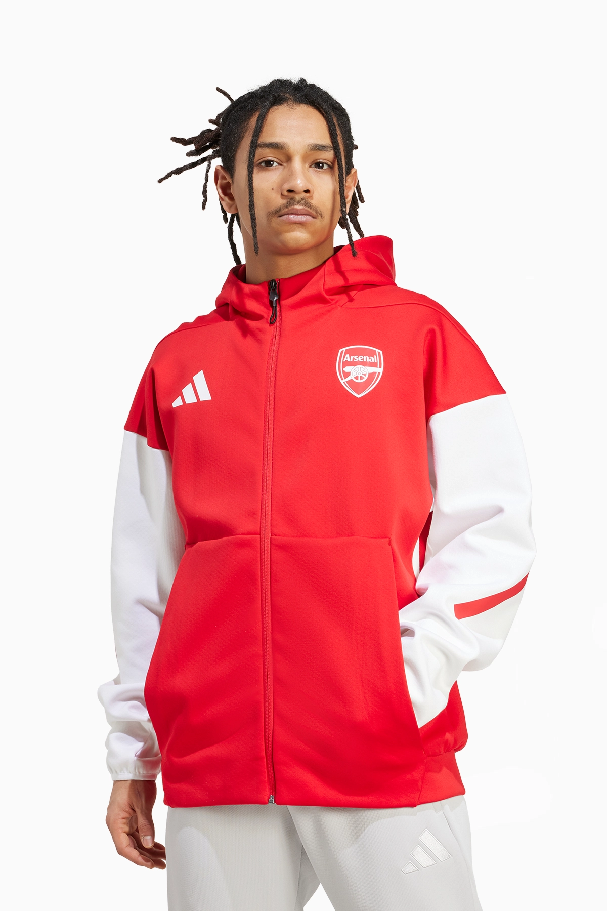 Bluza z kapturem adidas Arsenal FC 25/26 Anthem - Czerwony