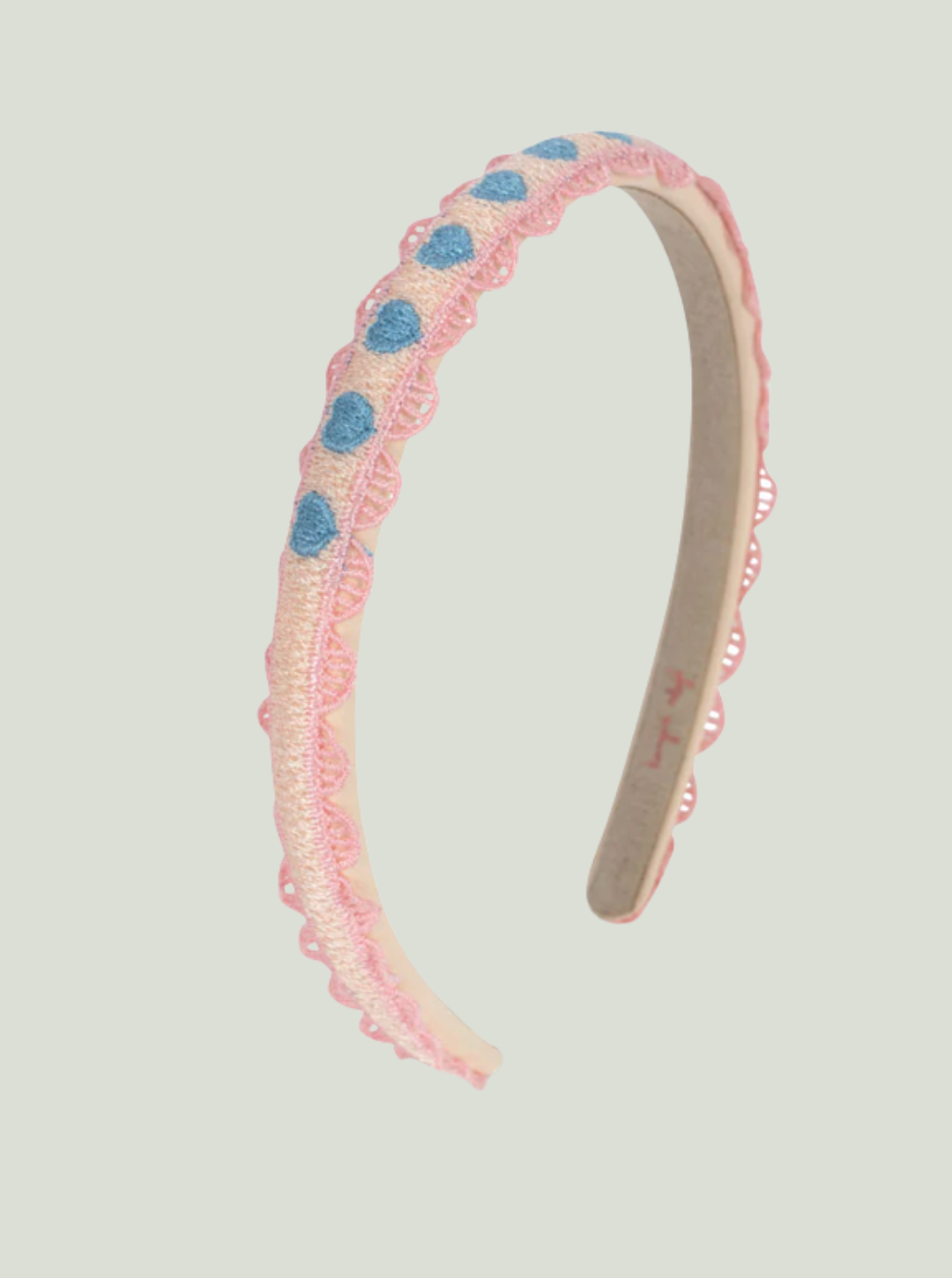 Opaska HEART EMBROIDERY HAIRBRACE BUTTERCREAM Konges Sløjd