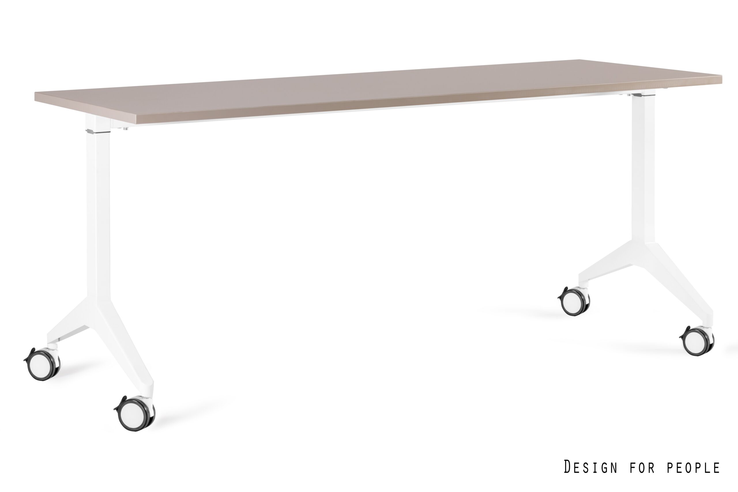 YUMI S mobilne biurko składane, biały, stelaż i blat (Wymiary blatu: 180 x 70 cm, Kolor blatu: YZ-14 beżowy)