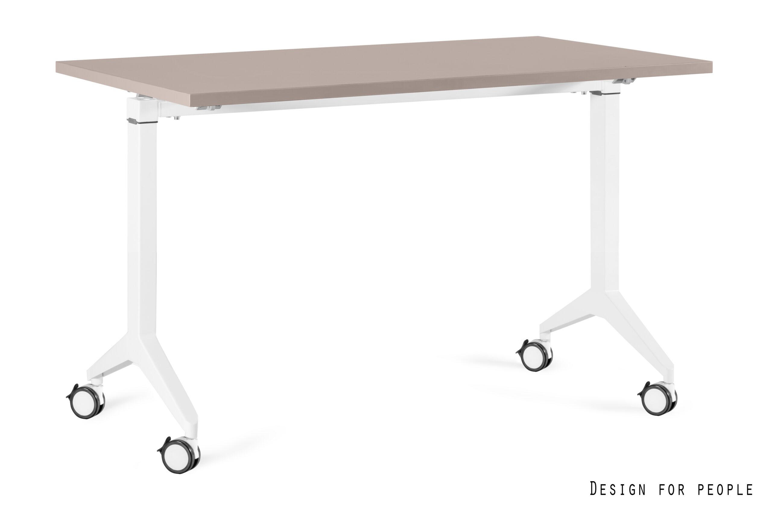YUMI S mobilne biurko składane, biały, stelaż i blat (Wymiary blatu: 120 x 70 cm, Kolor blatu: YZ-14 beżowy)