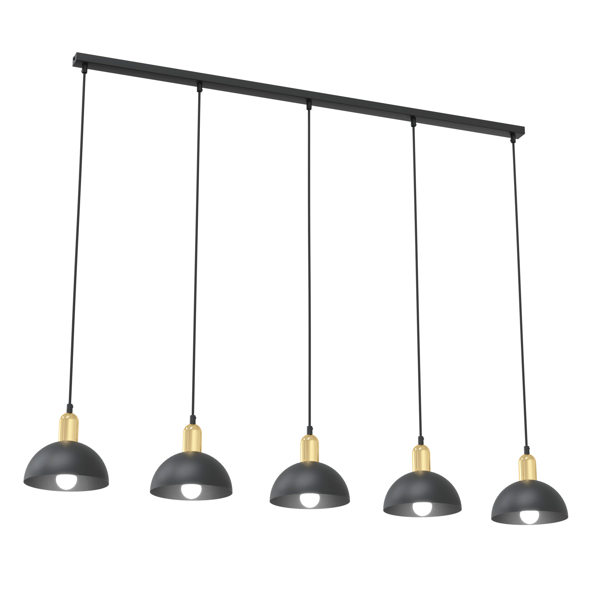 Emibig Moto lampa wisząca 5x15 W czarna-złota 1386/5