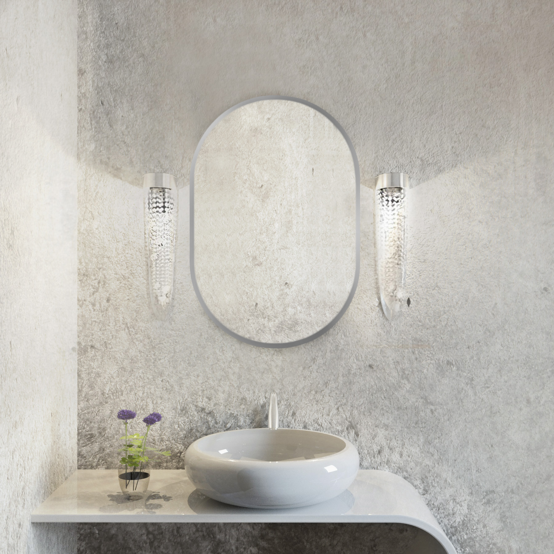 Baltica Design Tiny Border Pastille lustro 40x95 cm owalne srebrny - Wysyłka w 24h