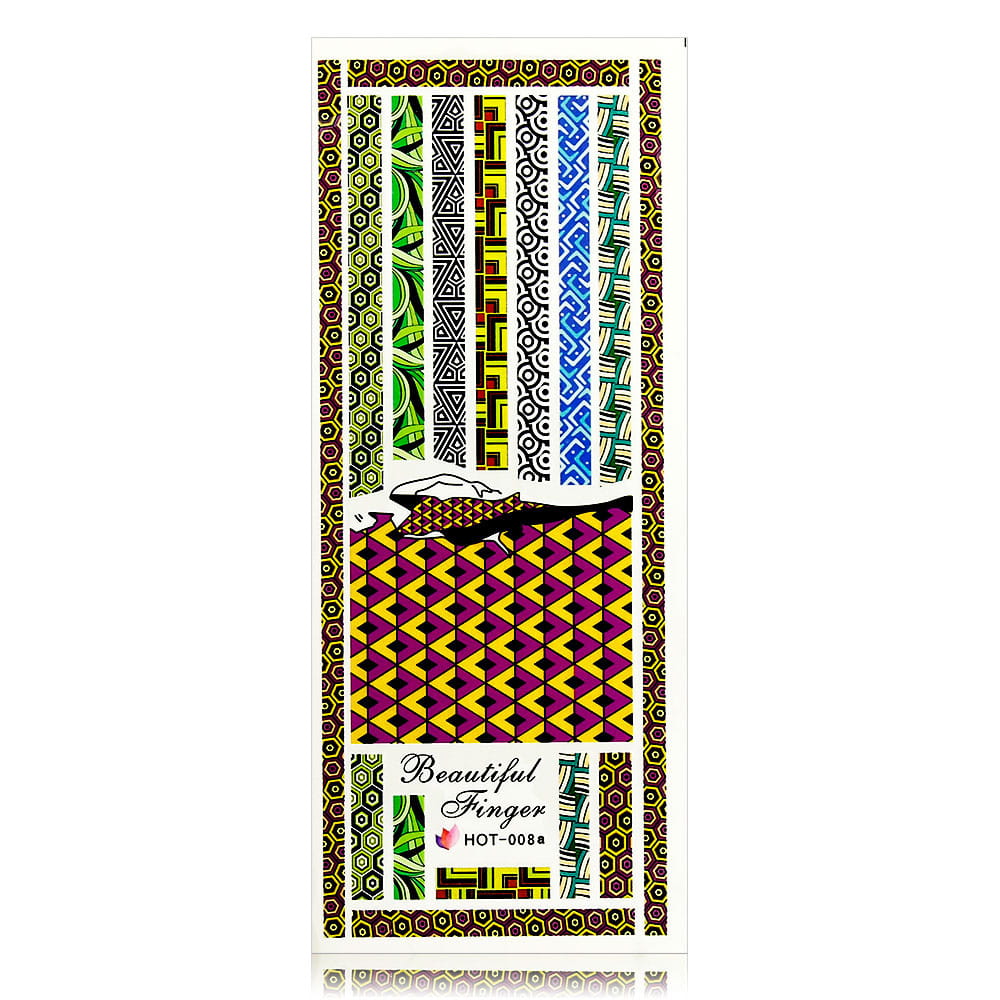 Naklejki wodne do paznokci arkusz 12,7 x 5,5 cm hot Nr 008a