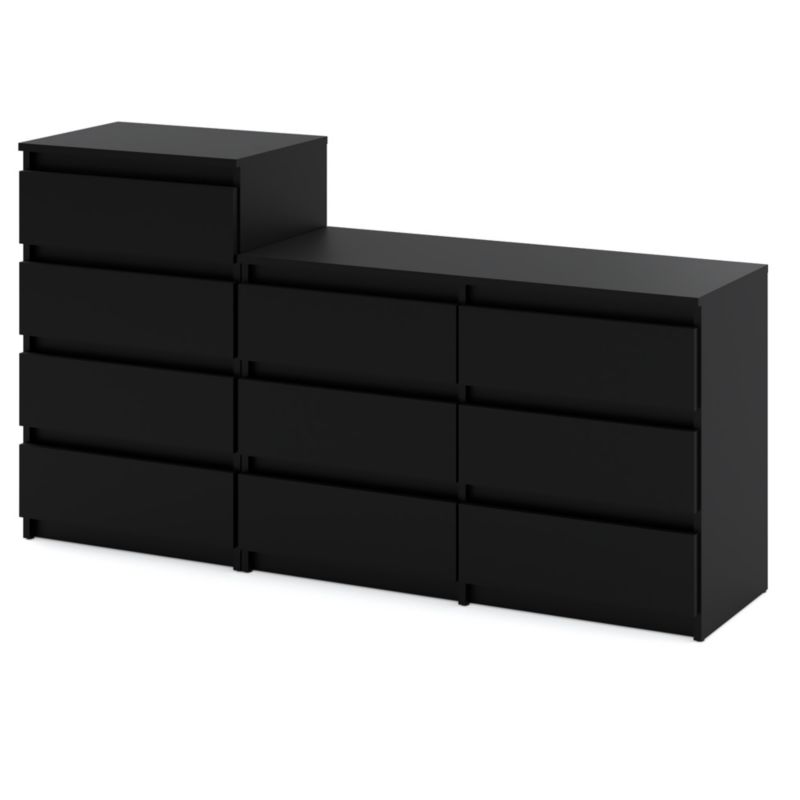 Komoda Hurtownia-Mebli Szuflady 10 Zestaw komód Hugo 64 160cm Czarny Mat Czarny Mat 160x33.5x92.5 cm 1szt.