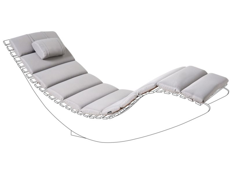 Poduszka na leżak ogrodowy Brescia premium 180 x 60 cm Jasnoszary 1 szt.