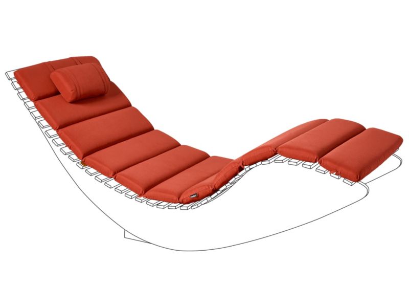 Poduszka na leżak ogrodowy Brescia premium 180 x 60 cm Czerwony 1 szt.
