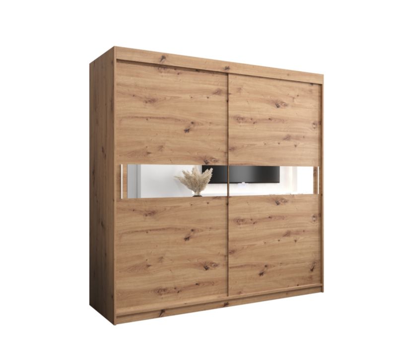 Szafa przesuwna Garderoba Abiks HAWANA 3 200 dąb artisan + dąb artisan 1 szt.
