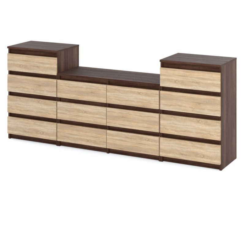 Komoda Hurtownia-Mebli Szuflady 14 Zestaw komód Hugo 464 220cm Dąb Wenge Dąb Sonoma 220x33.5x92.5 cm 1szt.
