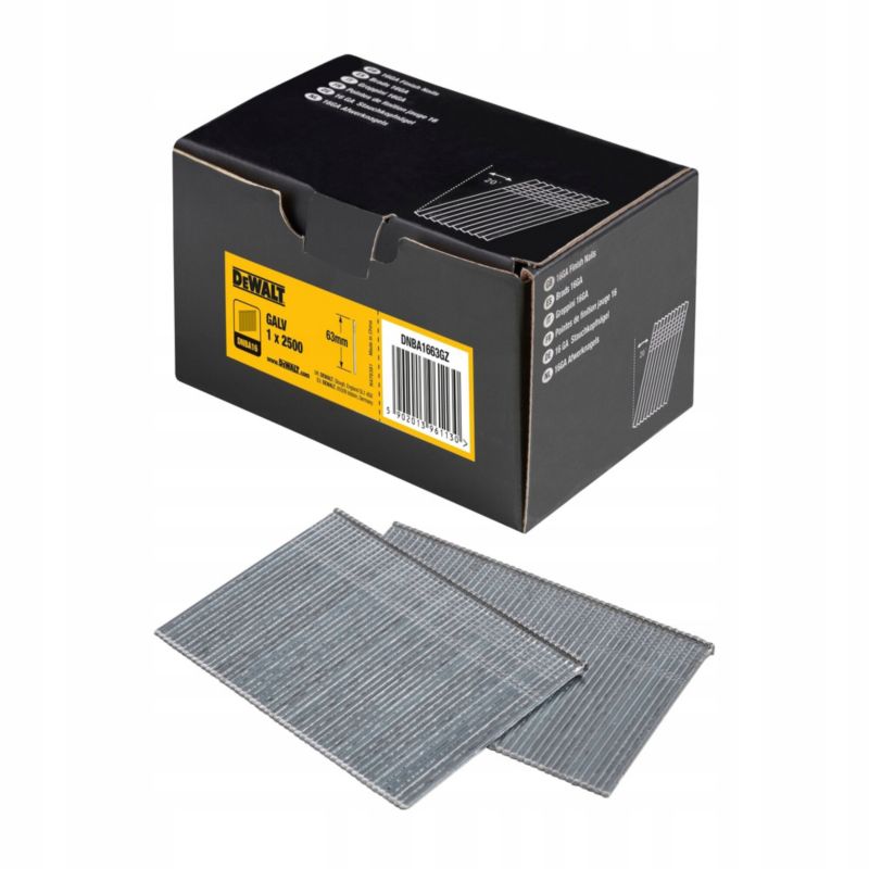 Gwoździe do gwoździarki DEWALT 63x1,61mm 20st 2500 elementów 1 szt.